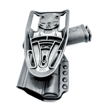 Kimber 2K11 PRO 4.25" OWB holster with SureFire X300U. Outside Waistband light duty & competition holster with fast draw, adjustable retention, and optic support.