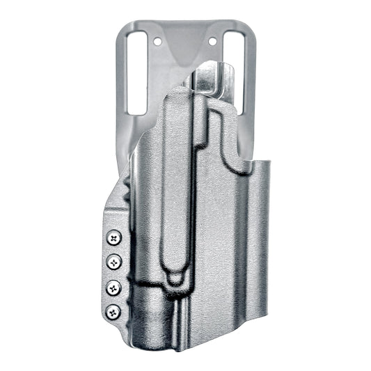Kimber 2K11 PRO 4.25" OWB holster with SureFire X300U. Outside Waistband light duty & competition holster with fast draw, adjustable retention, and optic support.