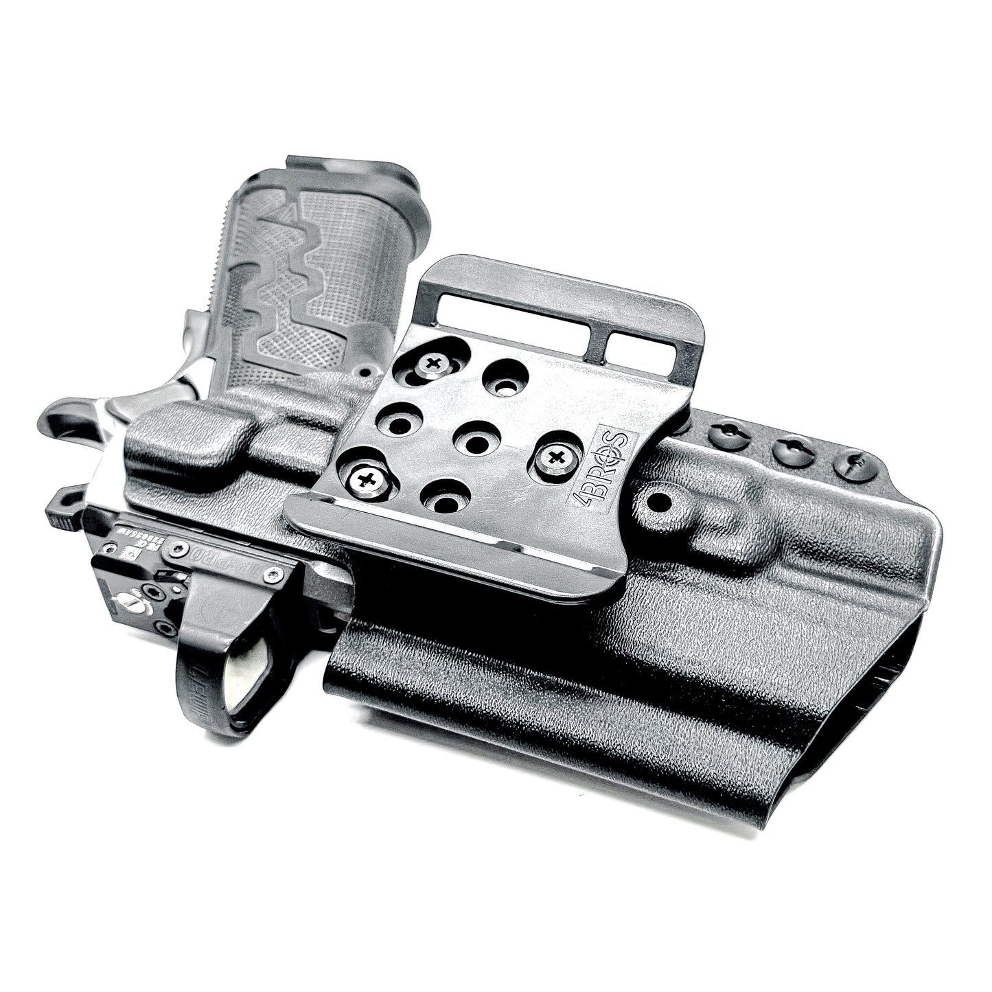 Kimber 2K11 PRO 4.25" OWB holster with SureFire X300U. Outside Waistband holster for range and carry with adjustable retention, optic compatibility, and durability.