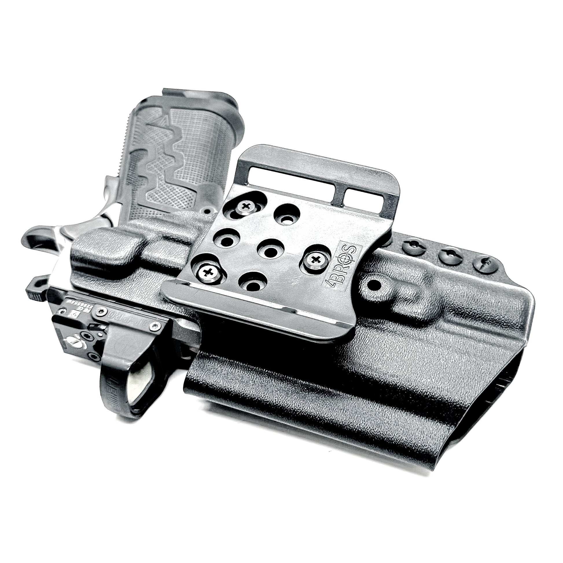 Kimber 2K11 PRO 4.25" OWB holster with SureFire X300U. Outside Waistband holster for range and carry with adjustable retention, optic compatibility, and durability.