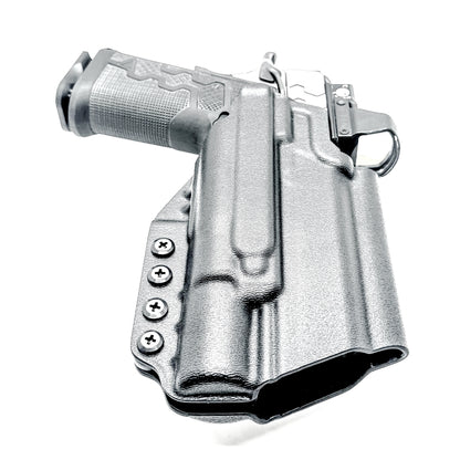 Kimber 2K11 PRO 4.25" OWB holster with SureFire X300U. Outside Waistband holster for range and carry with adjustable retention, optic compatibility, and durability.