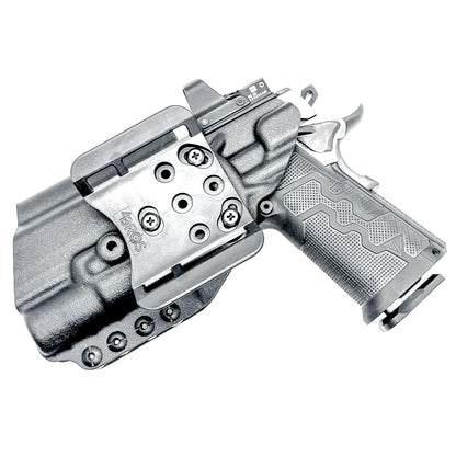 Kimber 2K11 PRO 4.25" OWB holster with SureFire X300U. Outside Waistband holster for range and carry with adjustable retention, optic compatibility, and durability.