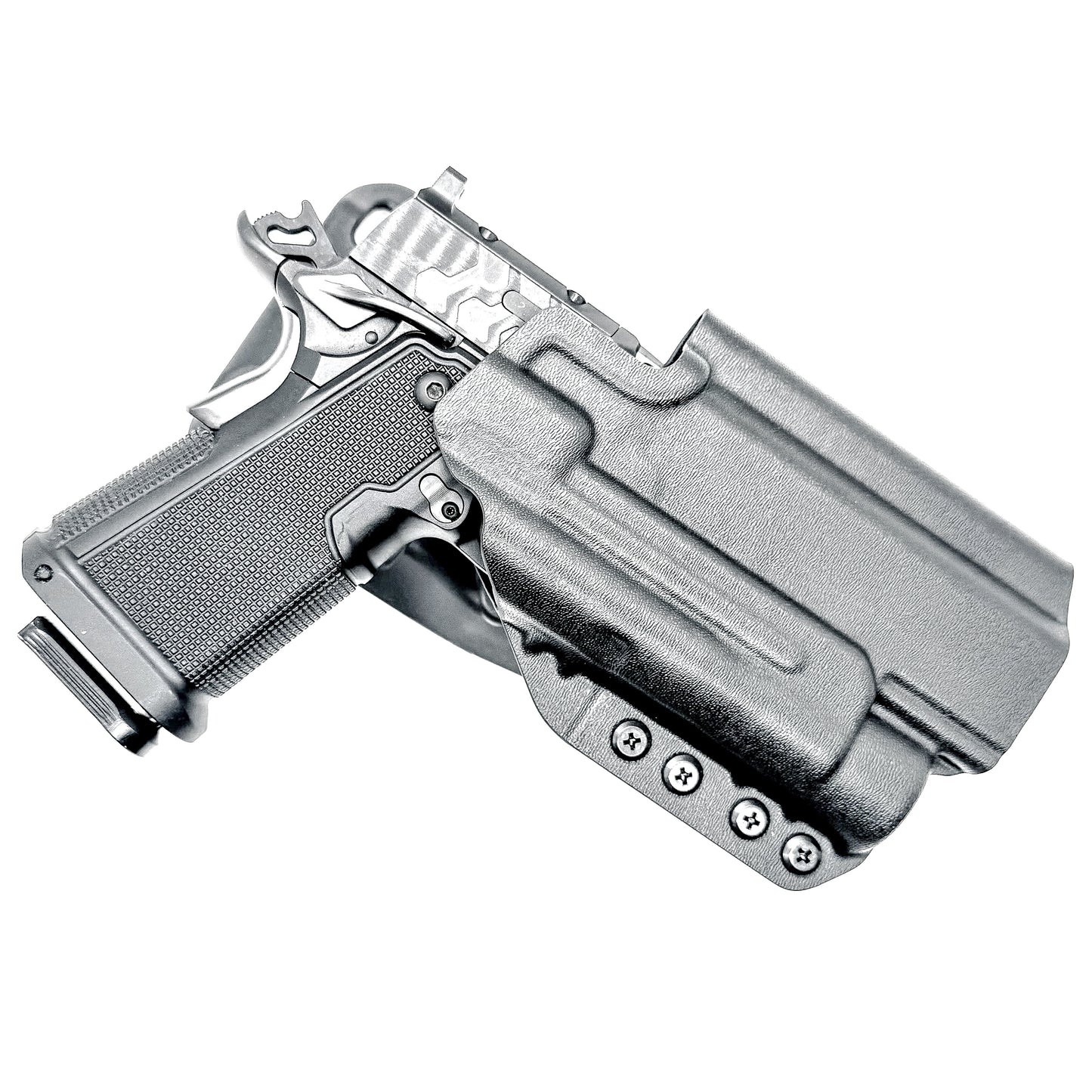 Kimber 2K11 and Streamlight TLR-1 HL OWB (Outside Waistband) light-duty & competition holster with fast draw, adjustable retention, and optic compatibility.