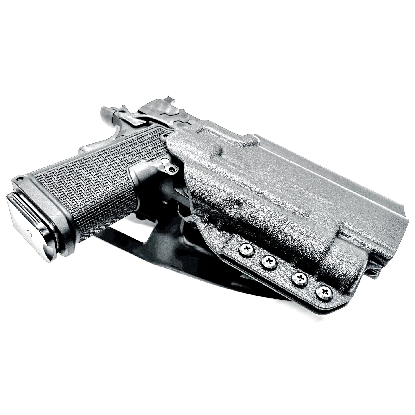Kimber 2K11 and Streamlight TLR-1 HL OWB (Outside Waistband) light-duty & competition holster with fast draw, adjustable retention, and optic compatibility.