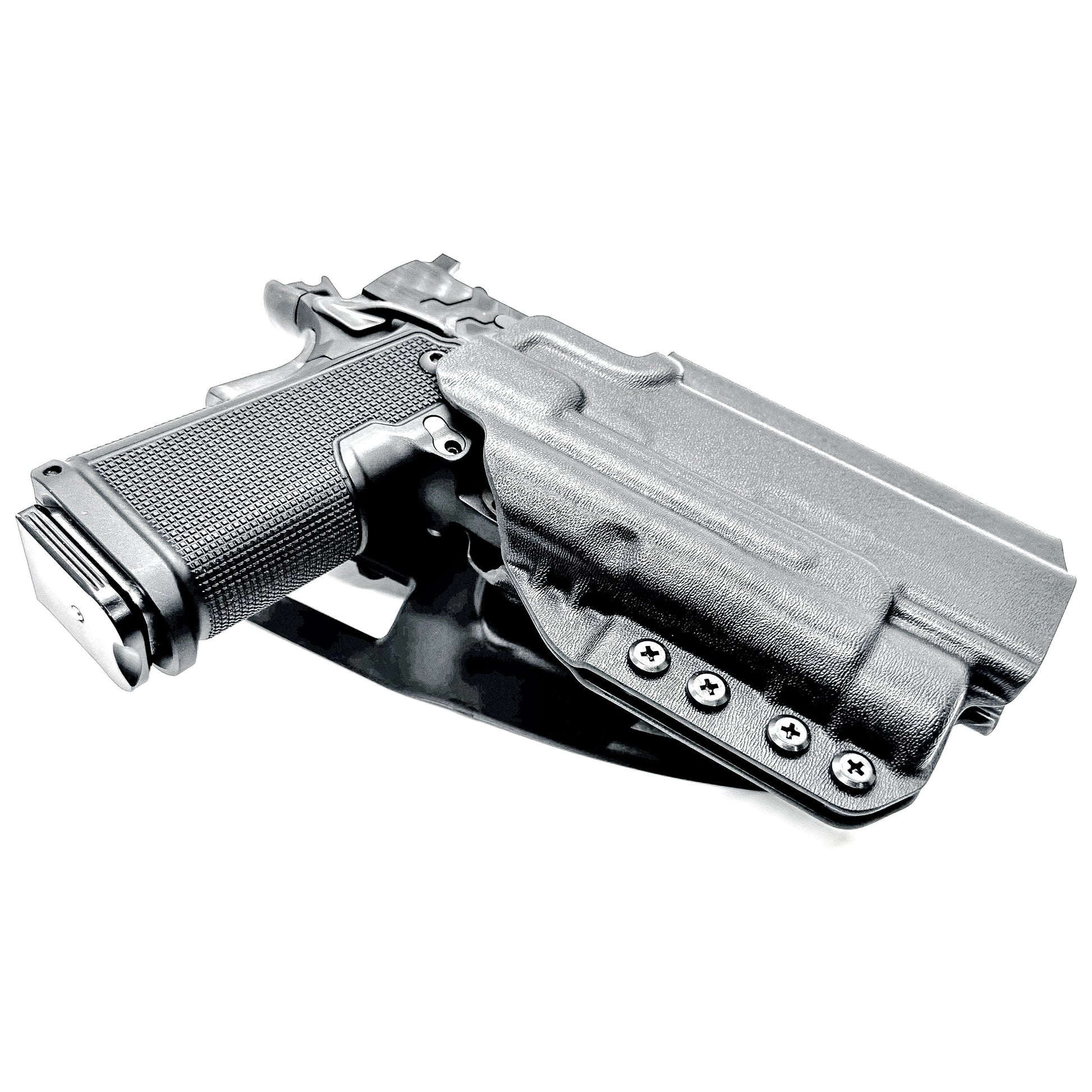 Kimber 2K11 and Streamlight TLR-1 HL OWB (Outside Waistband) light-duty & competition holster with fast draw, adjustable retention, and optic compatibility.