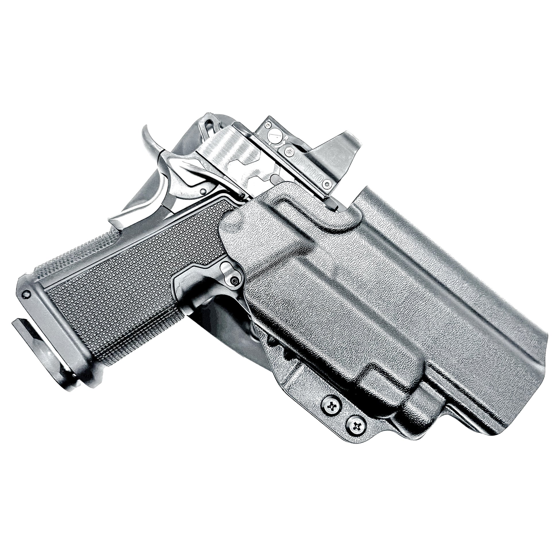 Kimber 2K11 OWB holster with Streamlight TLR-7 HL-X. Outside Waistband light duty & competition holster with fast draw, adjustable retention, and optic support.