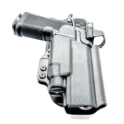 Kimber 2K11 OWB holster with Streamlight TLR-7 HL-X. Outside Waistband light duty & competition holster with fast draw, adjustable retention, and optic support.