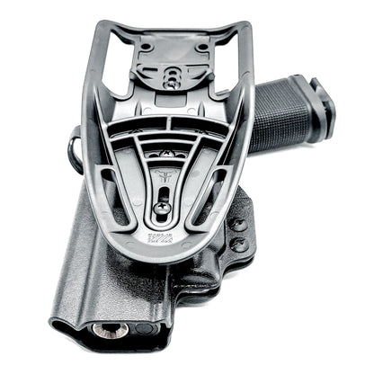 Kimber 2K11 OWB holster with Streamlight TLR-7 HL-X. Outside Waistband light duty & competition holster with fast draw, adjustable retention, and optic support.
