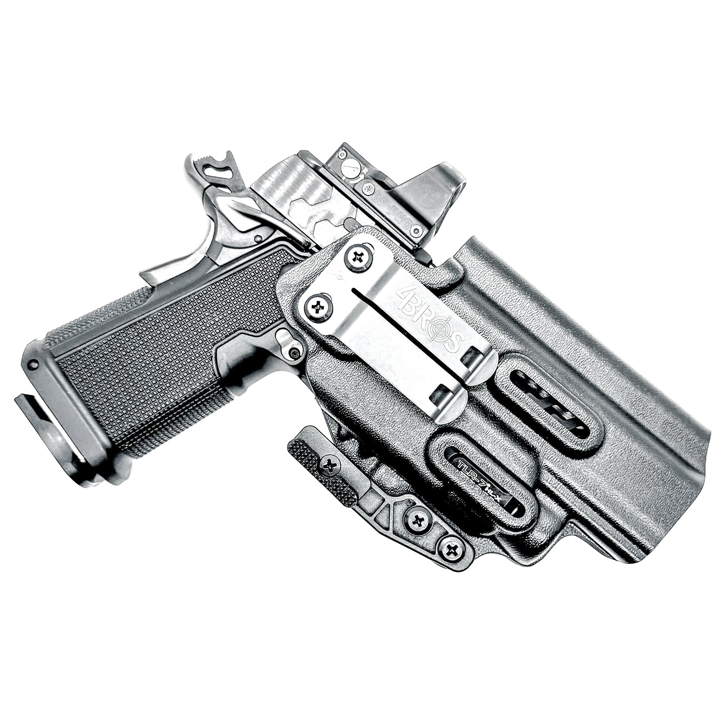 Kimber 2K11 IWB holster with Streamlight TLR-7 HL-X support. Inside Waistband concealed carry holster with adjustable retention, optic compatibility, and comfort.