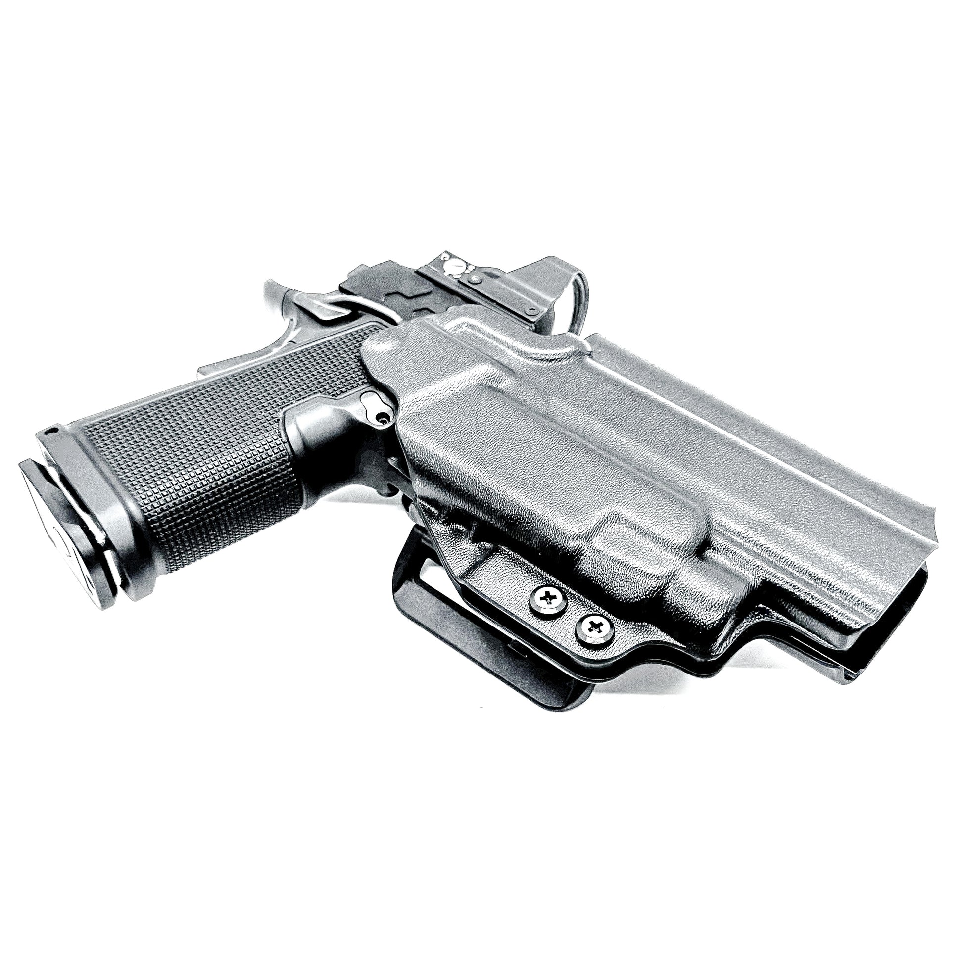 Kimber 2K11 OWB holster with Streamlight TLR-7 HL-X. Outside Waistband holster for range and carry with adjustable retention, optic compatibility, and durability.