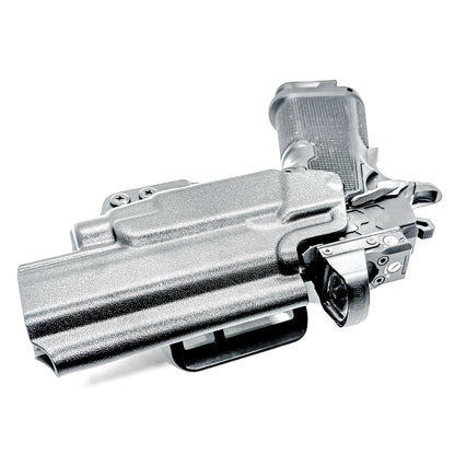 Kimber 2K11 OWB holster with Streamlight TLR-7 HL-X. Outside Waistband holster for range and carry with adjustable retention, optic compatibility, and durability.