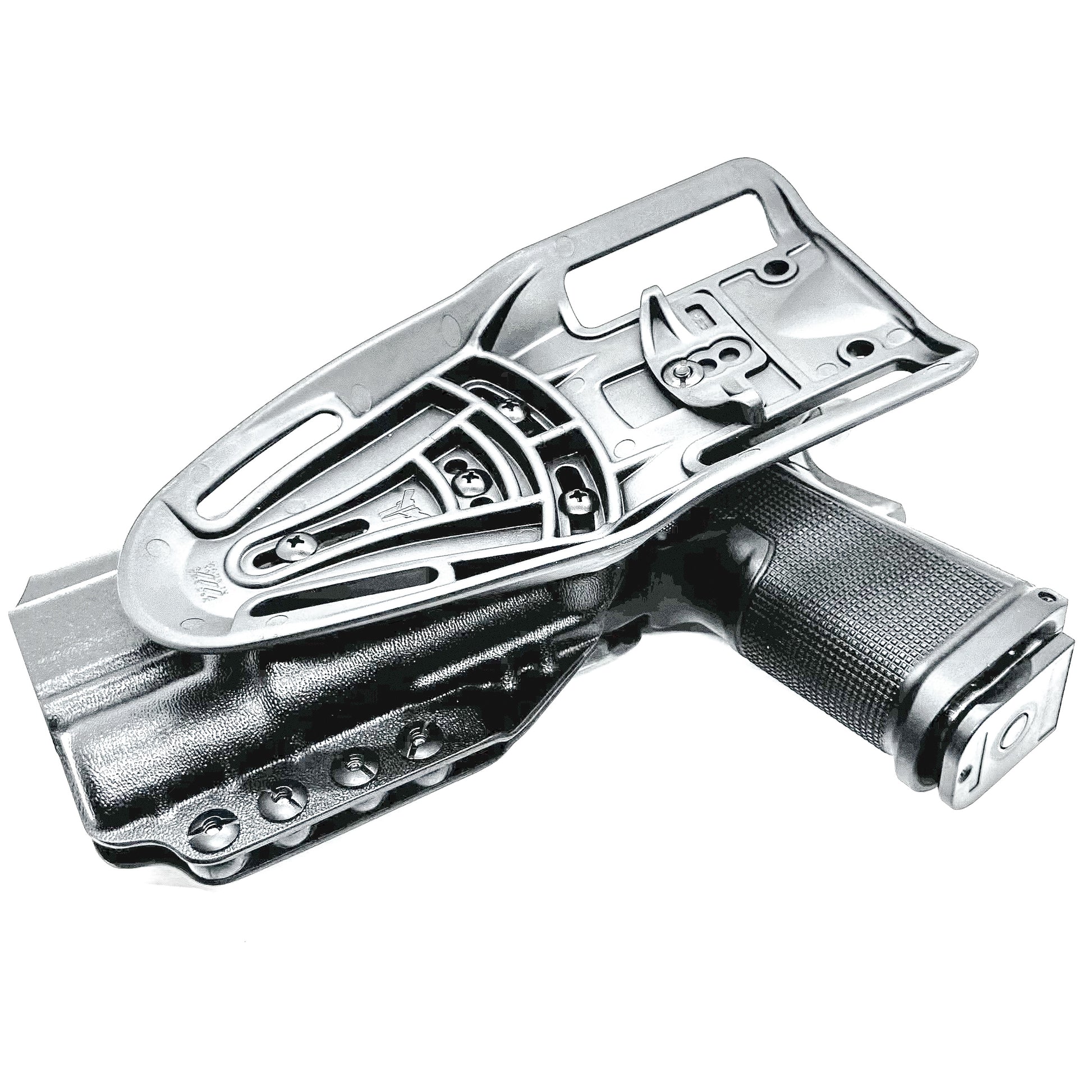 Kimber 2K11 OWB holster with SureFire X300U. Outside Waistband light duty & competition holster with fast draw, adjustable retention, and optic support.