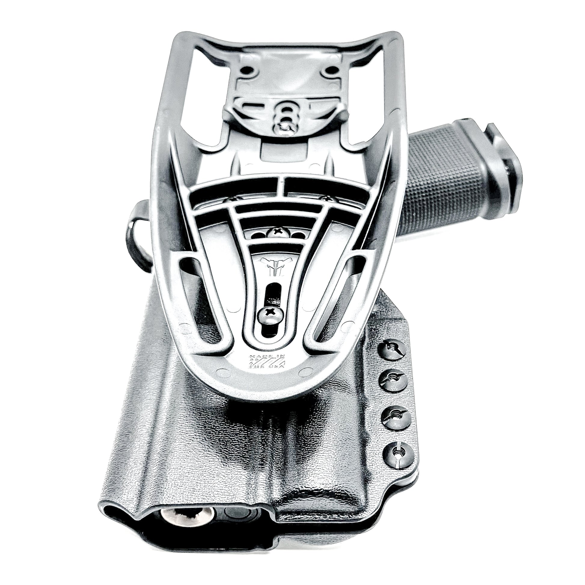 Kimber 2K11 OWB holster with SureFire X300U. Outside Waistband light duty & competition holster with fast draw, adjustable retention, and optic support.
