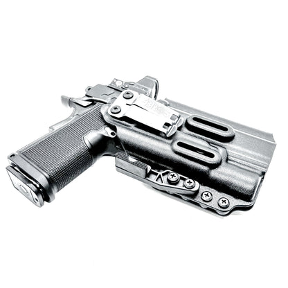 Kimber 2K11 IWB holster with SureFire X300U support. Inside Waistband concealed carry holster with adjustable retention, optic compatibility, and comfort.
