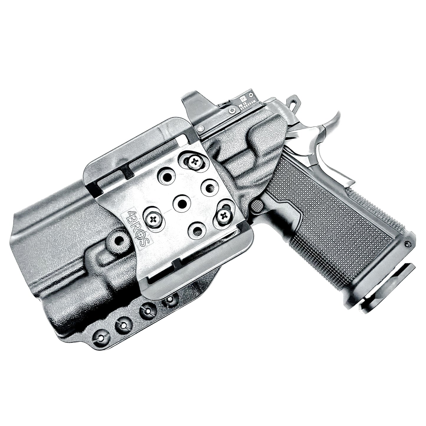 Kimber 2K11 OWB holster with SureFire X300U. Outside Waistband holster for range and carry with adjustable retention, optic compatibility, and durability.