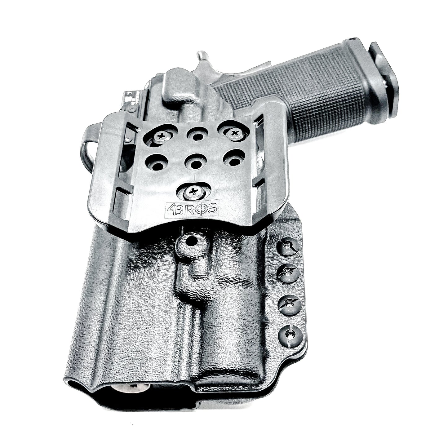 Kimber 2K11 OWB holster with SureFire X300U. Outside Waistband holster for range and carry with adjustable retention, optic compatibility, and durability.