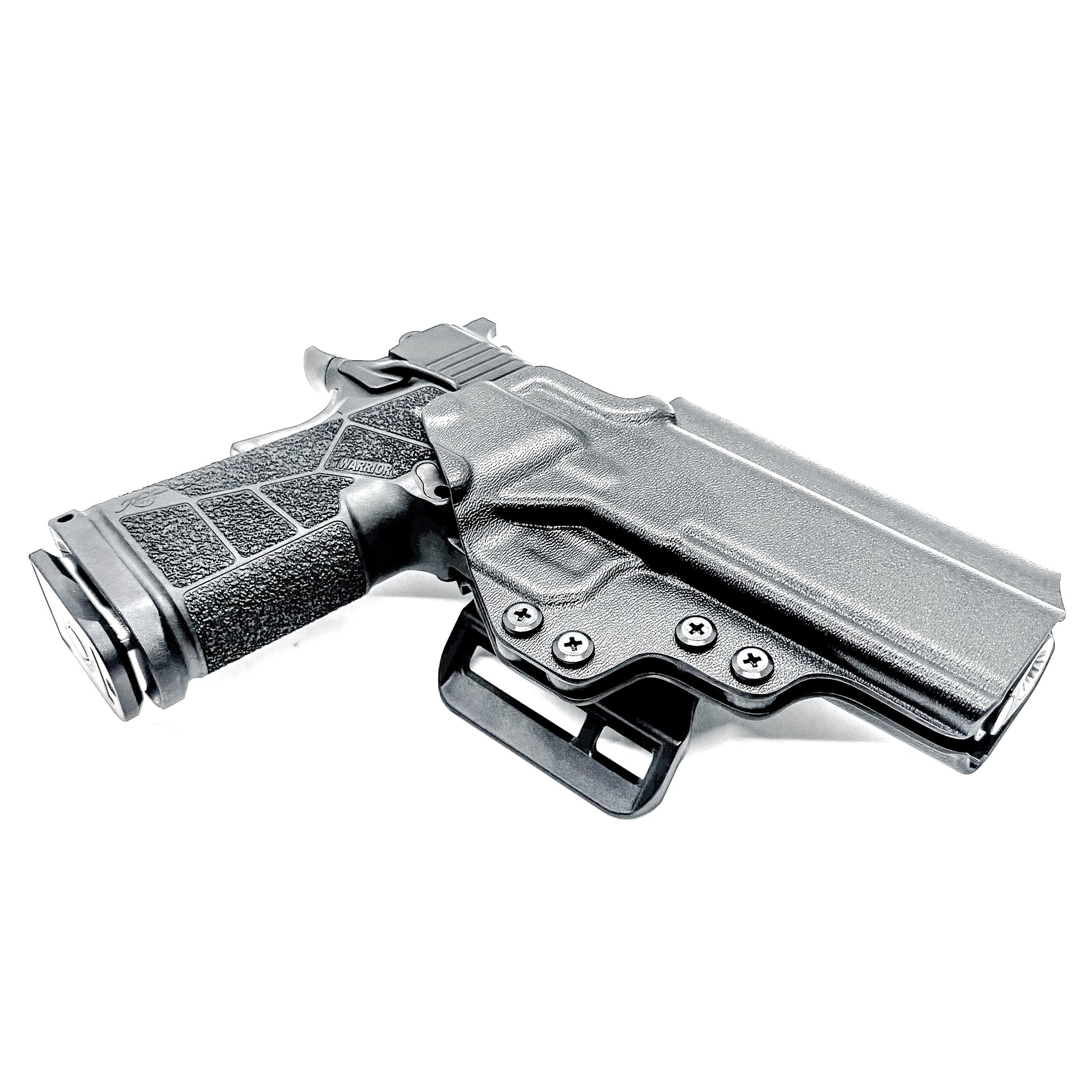 Kimber DS Warrior OWB Holster for the 5-inch double stack 1911. Comfortable Outside Waistband carry with durable .093 Kydex and optics-ready fit.