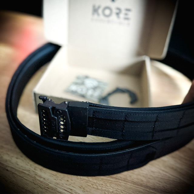 For the best range, tactical or duty belt made, shop Four Brothers 4BROS Holsters for the Kore Essentials Micro Adjustable B1 Battle Belt dual belt system. 
