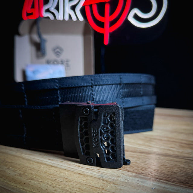 For the best range, tactical or duty belt made, shop Four Brothers 4BROS Holsters for the Kore Essentials Micro Adjustable B1 Battle Belt dual belt system. 