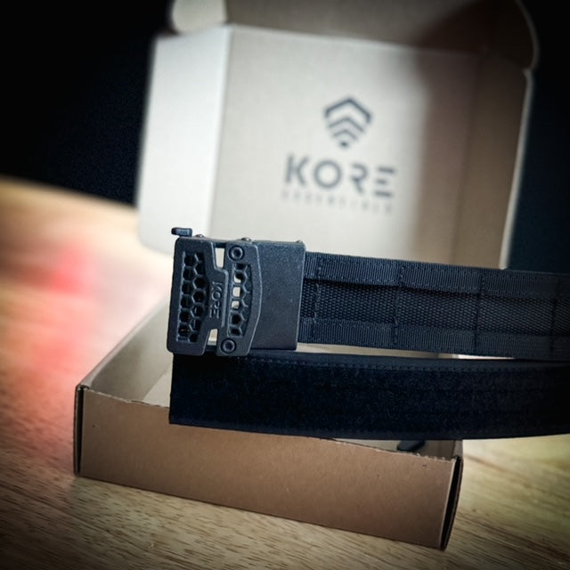 For the best range, tactical or duty belt made, shop Four Brothers 4BROS Holsters for the Kore Essentials Micro Adjustable B1 Battle Belt dual belt system. 