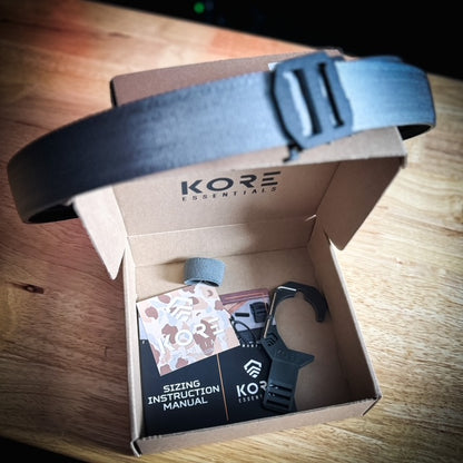 For the best concealed carry belt, shop Four Brothers Holsters for the Kore Essentials X7 belt.  The buckle design frees up space in front to hold your gear.