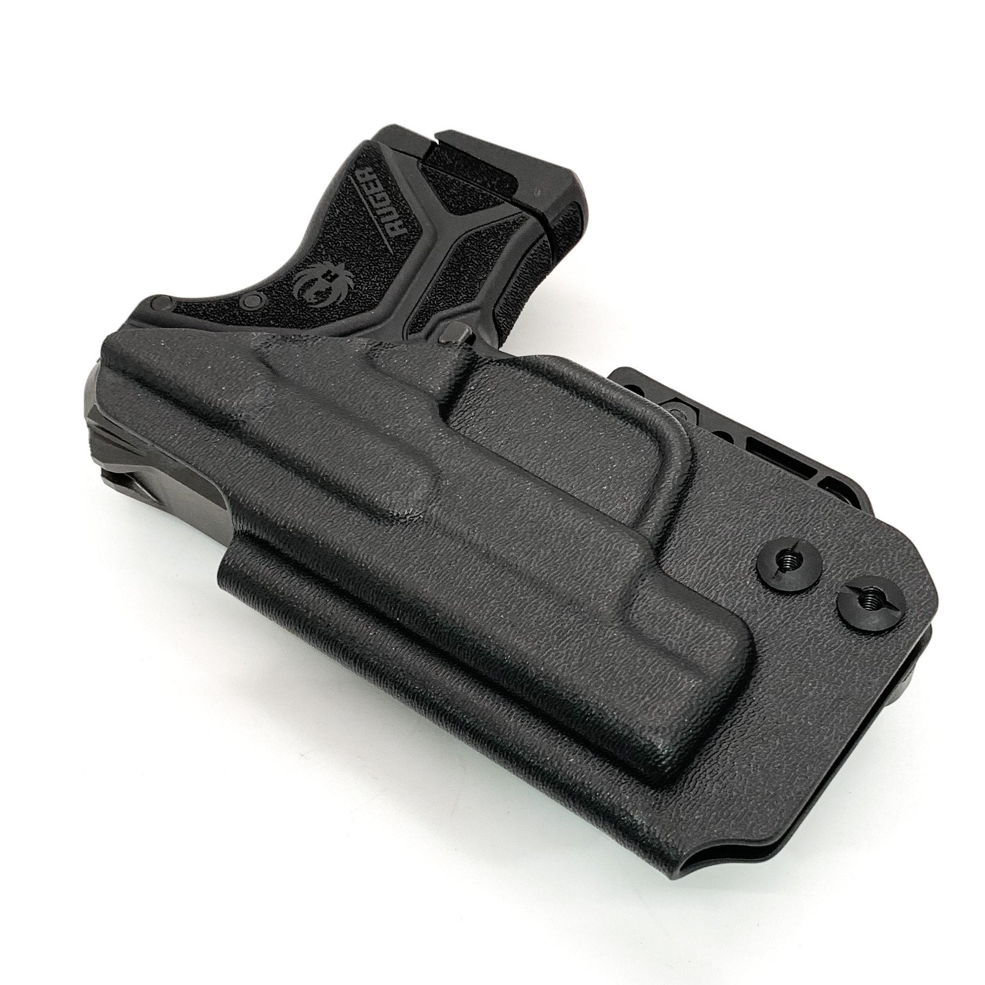 Inside waistband holster designed for the Ruger LCP II pistol Our holsters are vacuum formed with a precision machined mold designed from a CAD model of the actual firearm. Each holster is formed, trimmed, and folded in-house. Final fit and function tests are done with the actual pistol to ensure the holster fits the gun and has the correct amount of retention. The holster's retention is easily adjusted so that the fit can be dialed into your personal preference