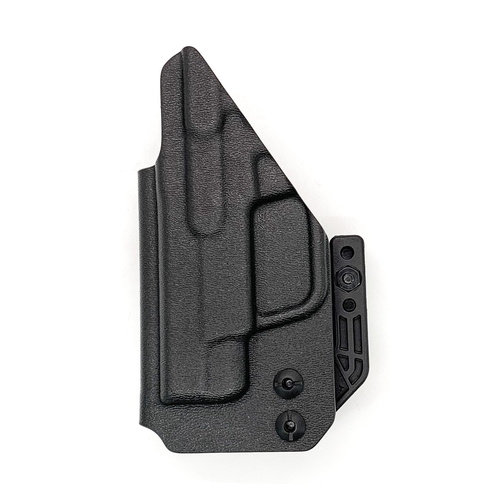 Inside waistband holster designed for the Ruger LCP II pistol Our holsters are vacuum formed with a precision machined mold designed from a CAD model of the actual firearm. Each holster is formed, trimmed, and folded in-house. Final fit and function tests are done with the actual pistol to ensure the holster fits the gun and has the correct amount of retention. The holster's retention is easily adjusted so that the fit can be dialed into your personal preference