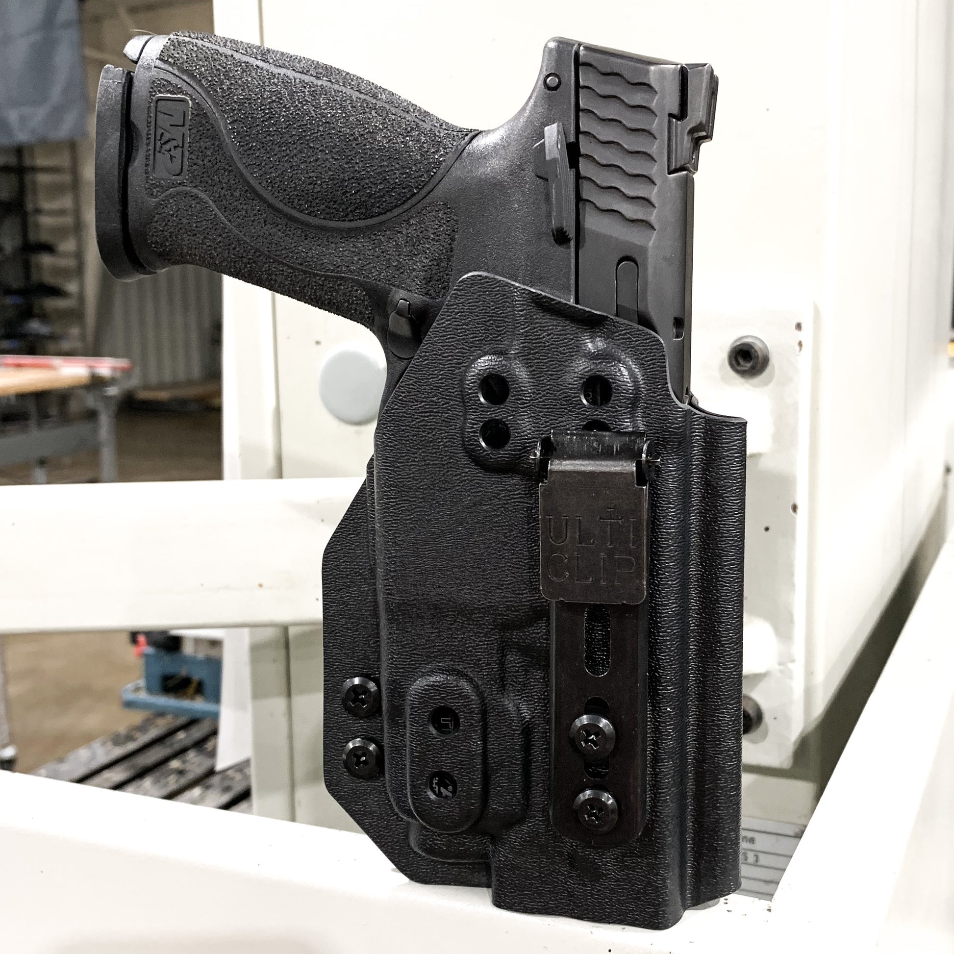 For the Best Inside Waistband IWB AIWB Kydex Holster designed to fit the Smith & Wesson M&P Compact 9mm 4" pistols with the Streamlight TLR-7X, TLR-7 X, & TLR-7 A, shop Four Brothers 4BROS holsters. Full sweat guard, adjustable retention, smooth edges. Cleared for red dot sights. Proudly made in the USA.