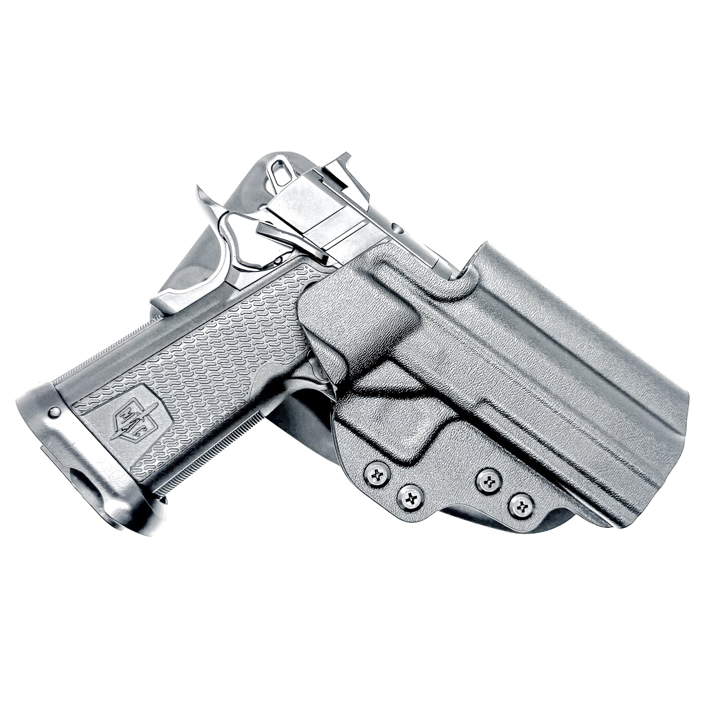 MAC 9 DS & DS COMP Outside Waistband (OWB) competition holster with precision fit and adjustable retention. Optics-ready design, made in the USA.
