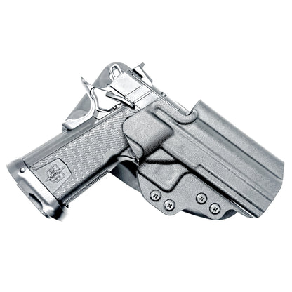 MAC 9 DS & DS COMP Outside Waistband (OWB) competition holster with precision fit and adjustable retention. Optics-ready design, made in the USA.