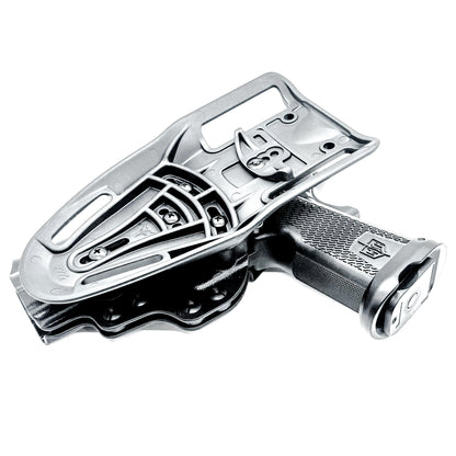 MAC 9 DS & DS COMP Outside Waistband (OWB) competition holster with precision fit and adjustable retention. Optics-ready design, made in the USA.