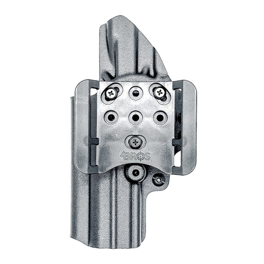 Black right-hand OWB holster for the Military Armament Corporation MAC 9 DS Duty and DS-D COMP with secure belt attachment and optic-ready design