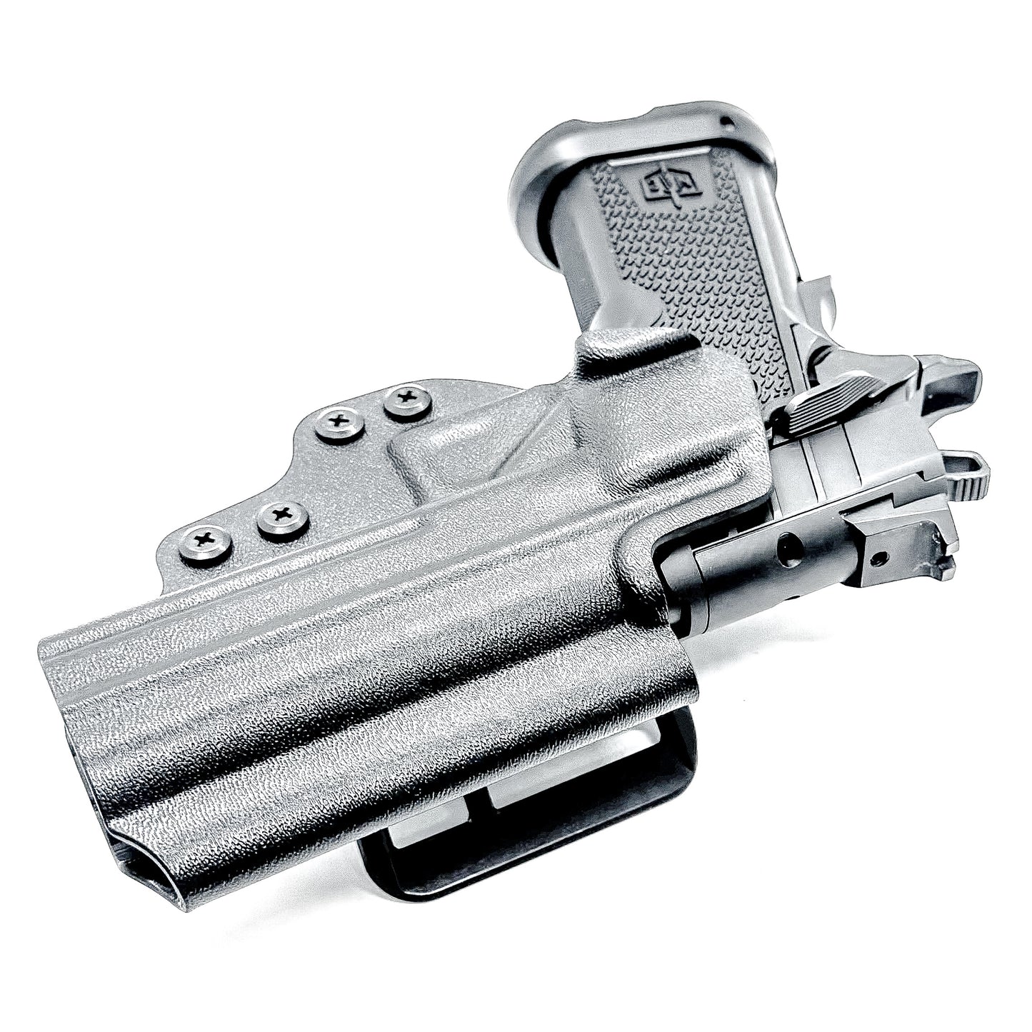 MAC 9 DS & DS COMP Outside Waistband (OWB) holster with precision fit and adjustable retention. Optics-ready design, made in the USA.