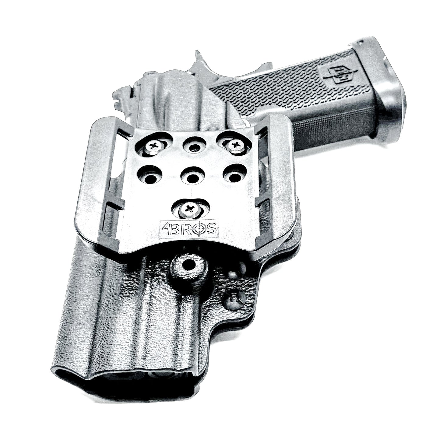 MAC 9 DS & DS COMP Outside Waistband (OWB) holster with precision fit and adjustable retention. Optics-ready design, made in the USA.
