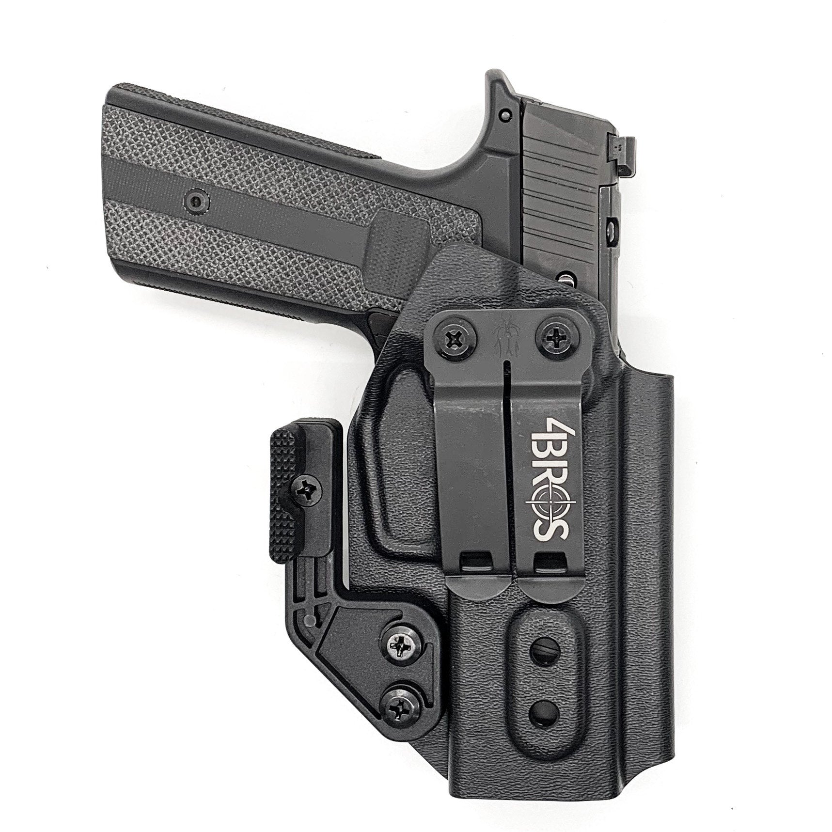 For the best concealed IWB AIWB Inside Waistband Holster designed to fit the Sig Sauer P365-XMACRO, P365, and P365XL with the Mischief Machine Alpha, Omega, & Commander Grip Module, shop Four Brothers Holsters. Adjustable retention, high sweat guard, minimal material for comfort and concealment. Made in the USA