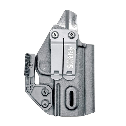 For the best concealed IWB AIWB Inside Waistband Holster designed to fit the Mischief Machine Commander Grip Module and Taurus GX4, shop Four Brothers Holsters.