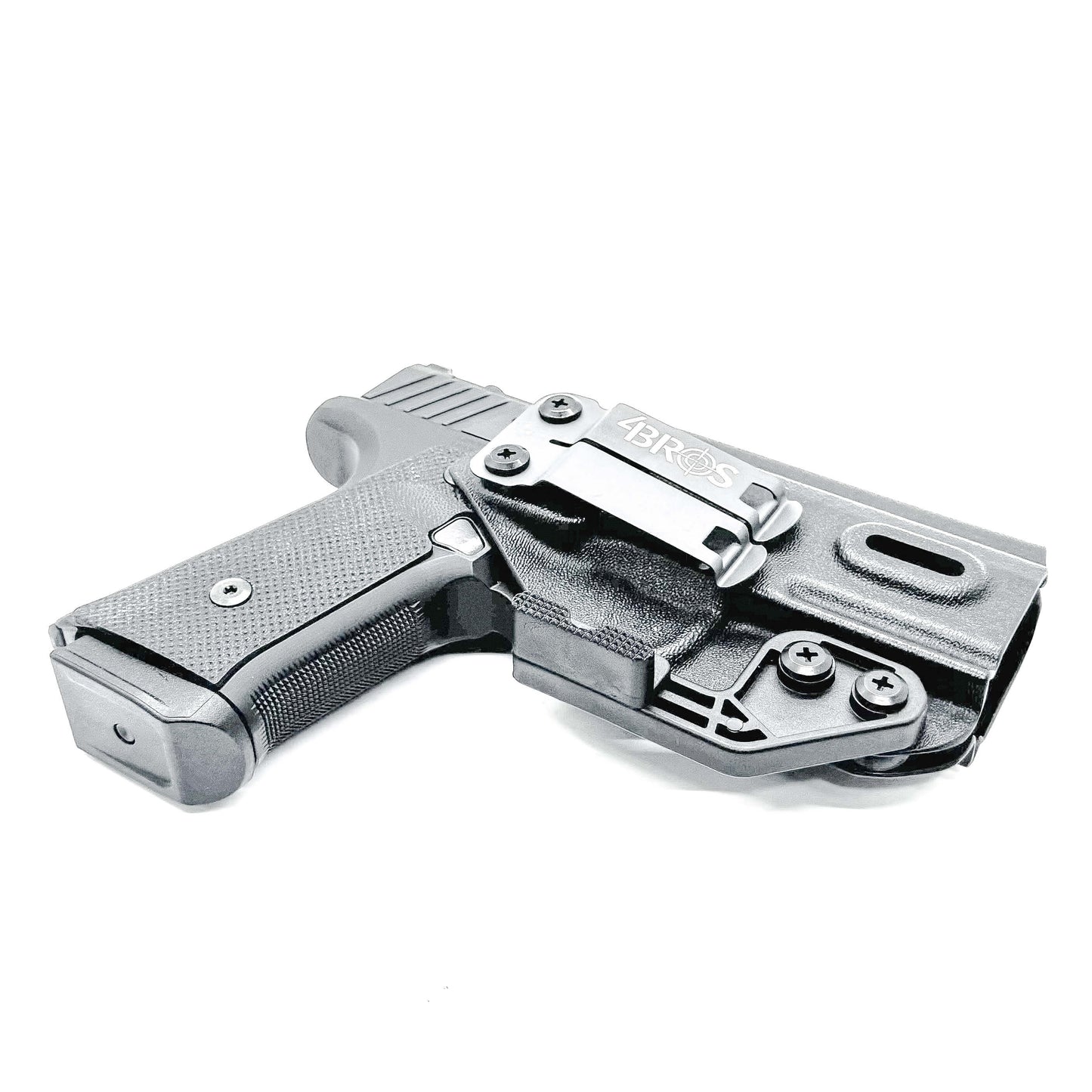 For the best concealed IWB AIWB Inside Waistband Holster designed to fit the Mischief Machine Commander Grip Module and Taurus GX4, shop Four Brothers Holsters.