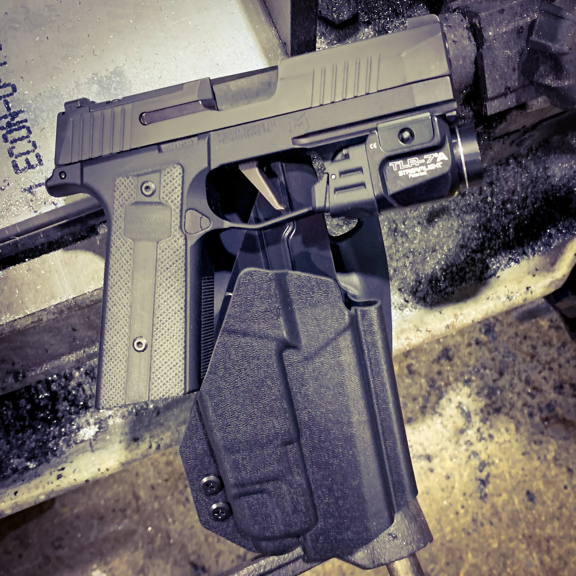 For the best OWB Sig Sauer P365-XMACRO, P365 or P365XL & Mischief Machine Module & Streamlight TLR-7 X or A Competition Holster, shop Four Brothers Holsters. 