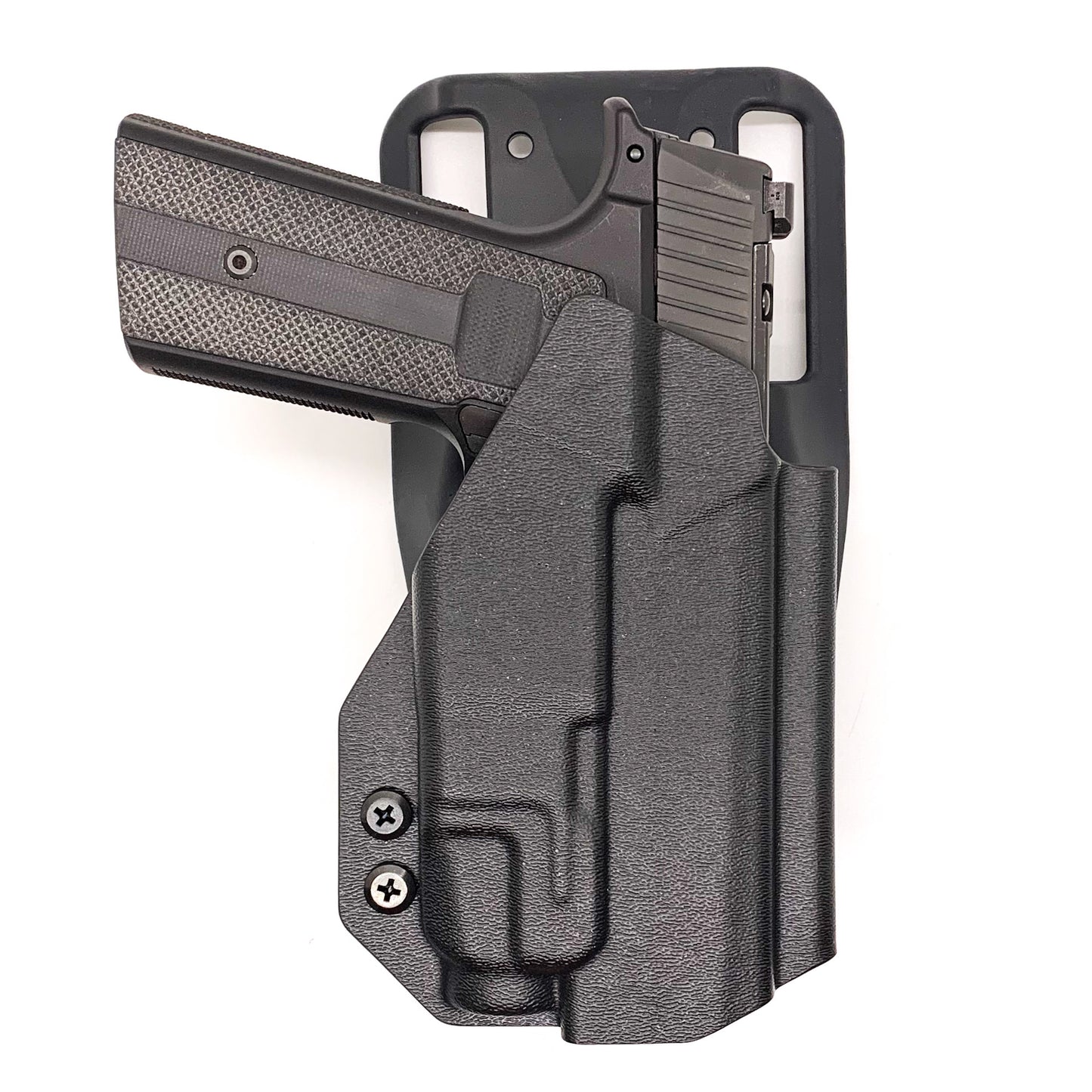 For the best OWB Sig Sauer P365-XMACRO, P365 or P365XL & Mischief Machine Module & Streamlight TLR-7 X or A Competition Holster, shop Four Brothers Holsters. 