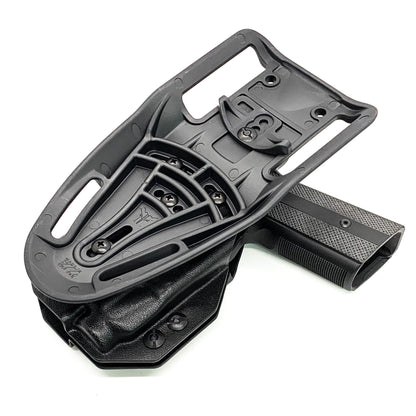 For the best OWB Sig Sauer P365-XMACRO, P365 or P365XL & Mischief Machine Module & Streamlight TLR-7 X or A Competition Holster, shop Four Brothers Holsters. 