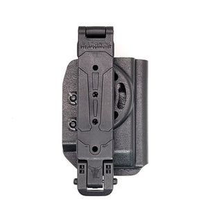 For the best, most comfortable, and rugged Kydex OWB Outside Waistband magazine pouch for H&K 9mm & 40 shop Four Brothers Holsters.  Suitable for belt widths of 1 1/2", 1 3/4". 2" & 2 1/2" Adjustable retention and cant outside waist carrier holster Sig P320, Glock 9mm & 40, H&K, Ruger, Walther, Smith & Wesson, FN