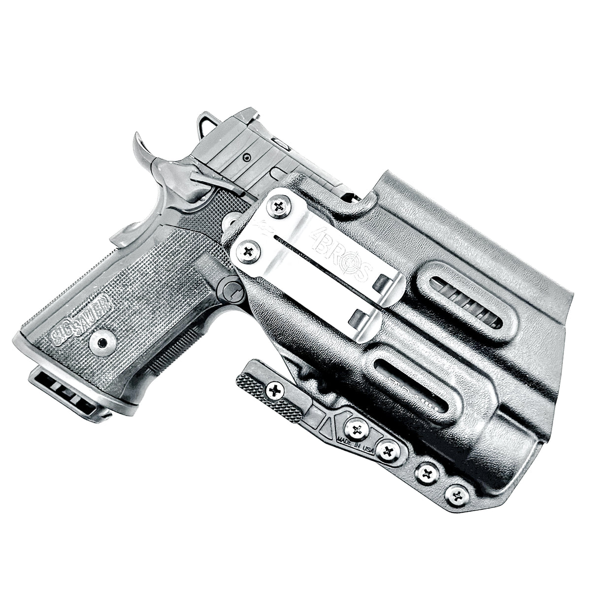 IWB holster for the Sig Sauer P211 GT4 and Streamlight TLR-1 HL or TLR-1 HP for Inside Waistband concealed carry. Optics-ready and adjustable retention.