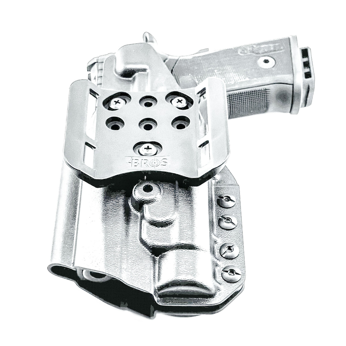 OWB holster for the Sig Sauer P211 GT4 and Streamlight TLR-1 HL or TLR-1 HP for Outside Waistband carry. Optics-ready and adjustable retention.
