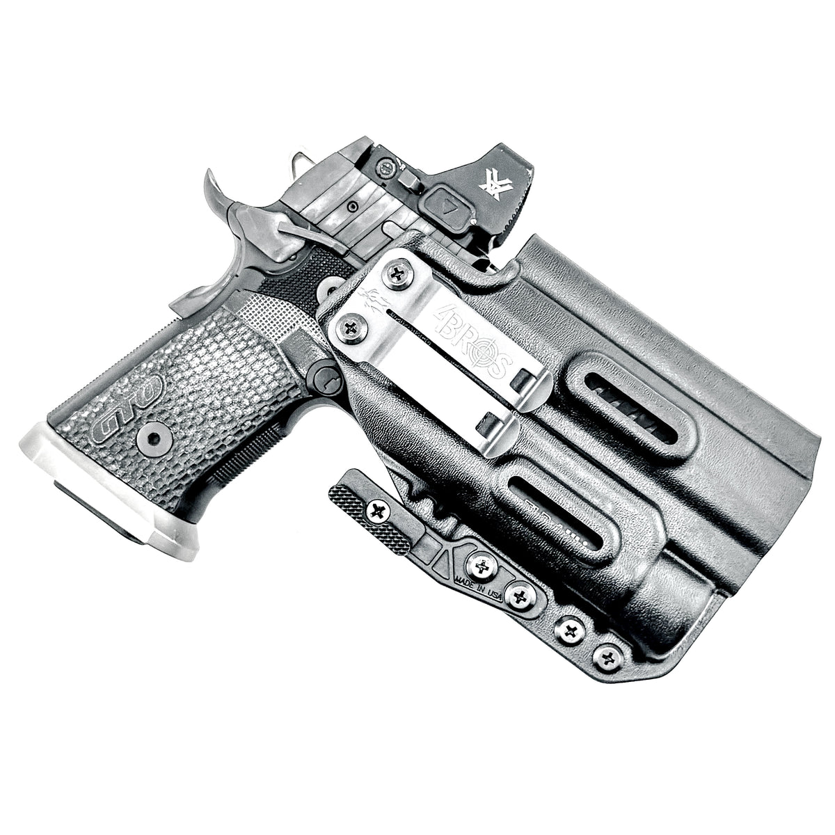IWB holster for the Sig Sauer P211 GTO and Streamlight TLR-1 HL or TLR-1 HP for Inside Waistband concealed carry. Optics-ready and adjustable retention.
