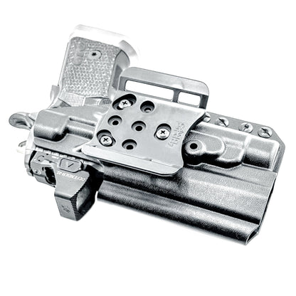 OWB holster for the Sig Sauer P211 GTO and Streamlight TLR-1 HL or TLR-1 HP for Outside Waistband carry. Optics-ready and adjustable retention.
