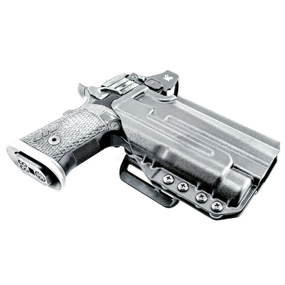 OWB holster for the Sig Sauer P211 GTO and Streamlight TLR-1 HL or TLR-1 HP for Outside Waistband carry. Optics-ready and adjustable retention.