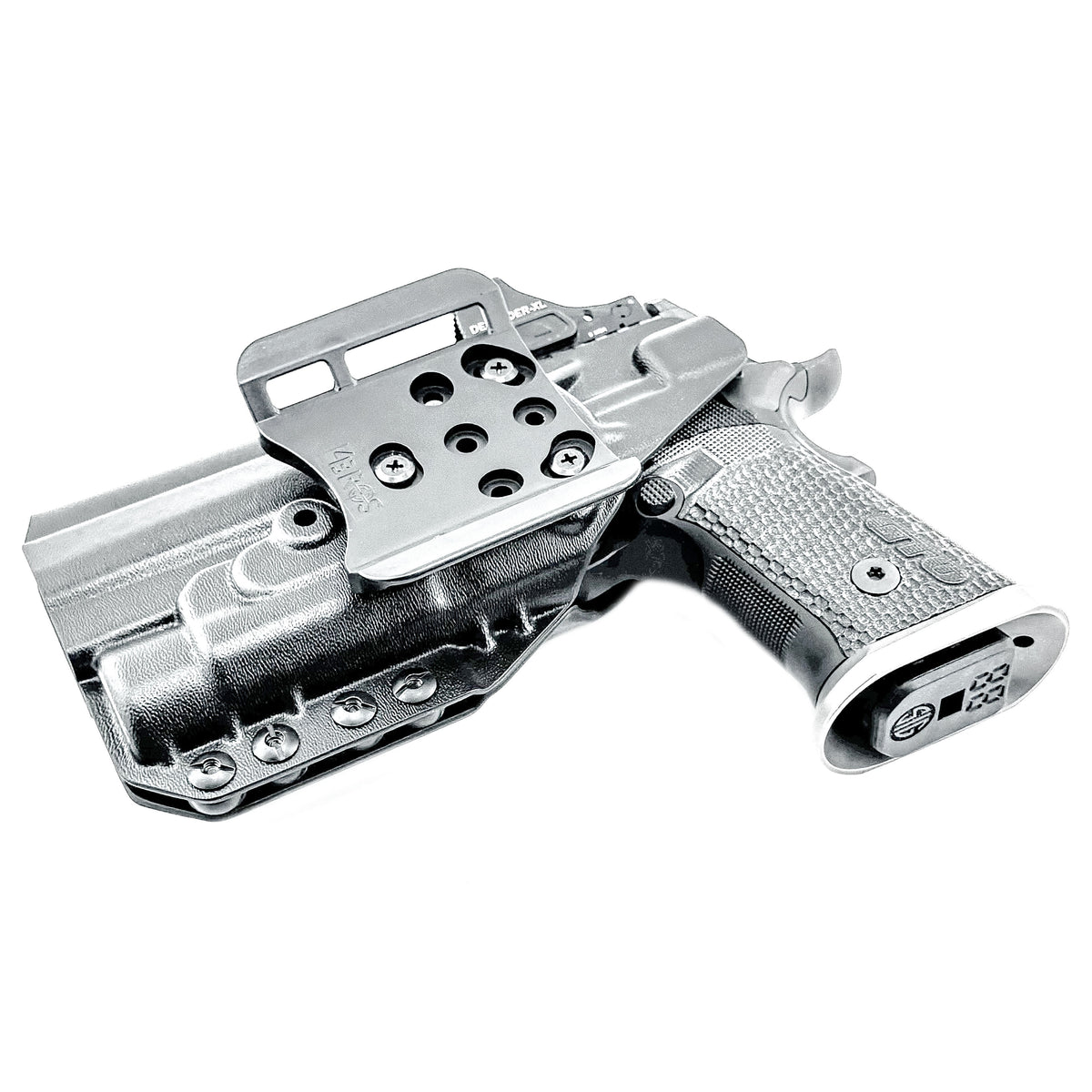 OWB holster for the Sig Sauer P211 GTO and Streamlight TLR-1 HL or TLR-1 HP for Outside Waistband carry. Optics-ready and adjustable retention.