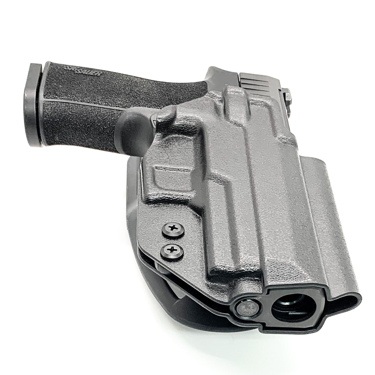 For the best Outside Waistband Duty and Competition Style Holster designed to fit the Sig Sauer P320-XTEN Comp 10MM shop Four Brothers Holsters.  Open Muzzle, Full Sweat Guard, Adjustable Retention. Profile cut for red dot sights and optics on the pistol. Made in the USA.  10 for the Win! P320-XTEN Comp