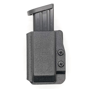 For the Best OWB Outside Waistband Kydex Magazine Pouch designed to fit the Sig Sauer P320-XTEN 10mm Magazine, shop Four Brothers Holsters. Suitable for belt widths of 1 1/2", 1 3/4". 2" & 2 1/2" Adjustable retention and cant outside waist carrier holster. Will allow bullets forward & bullets back orientation. X10 X Ten 