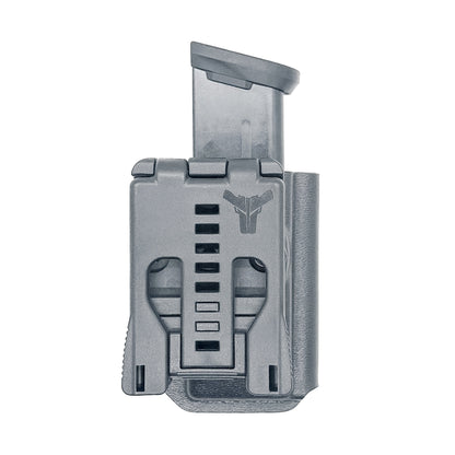 Black Kydex OWB Outside Waistband magazine pouch for Sig P365-FUSE, shop Four Brothers 4BROS Holsters. Proudly made in the USA.  Adjustable retention.